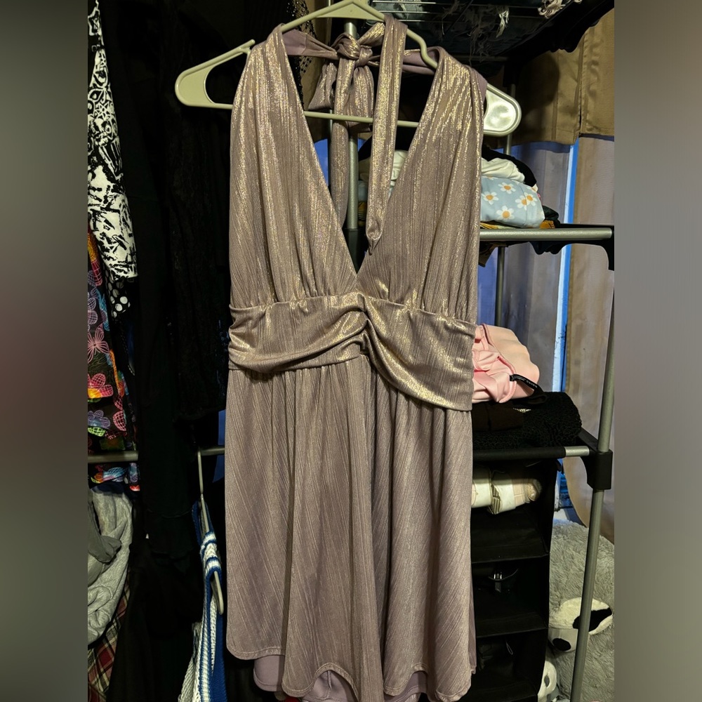 Lavender haltered dress